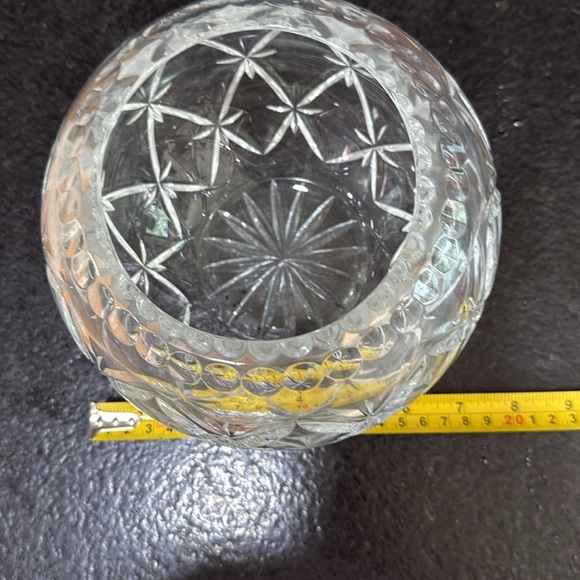 Stunning Vintage Full Lead Crystal Rose Vase ~ Crystal Bowl - Picture 12 of 13